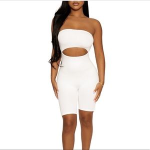 Naked Wardrobe NW Hole’d it Down Romper Med